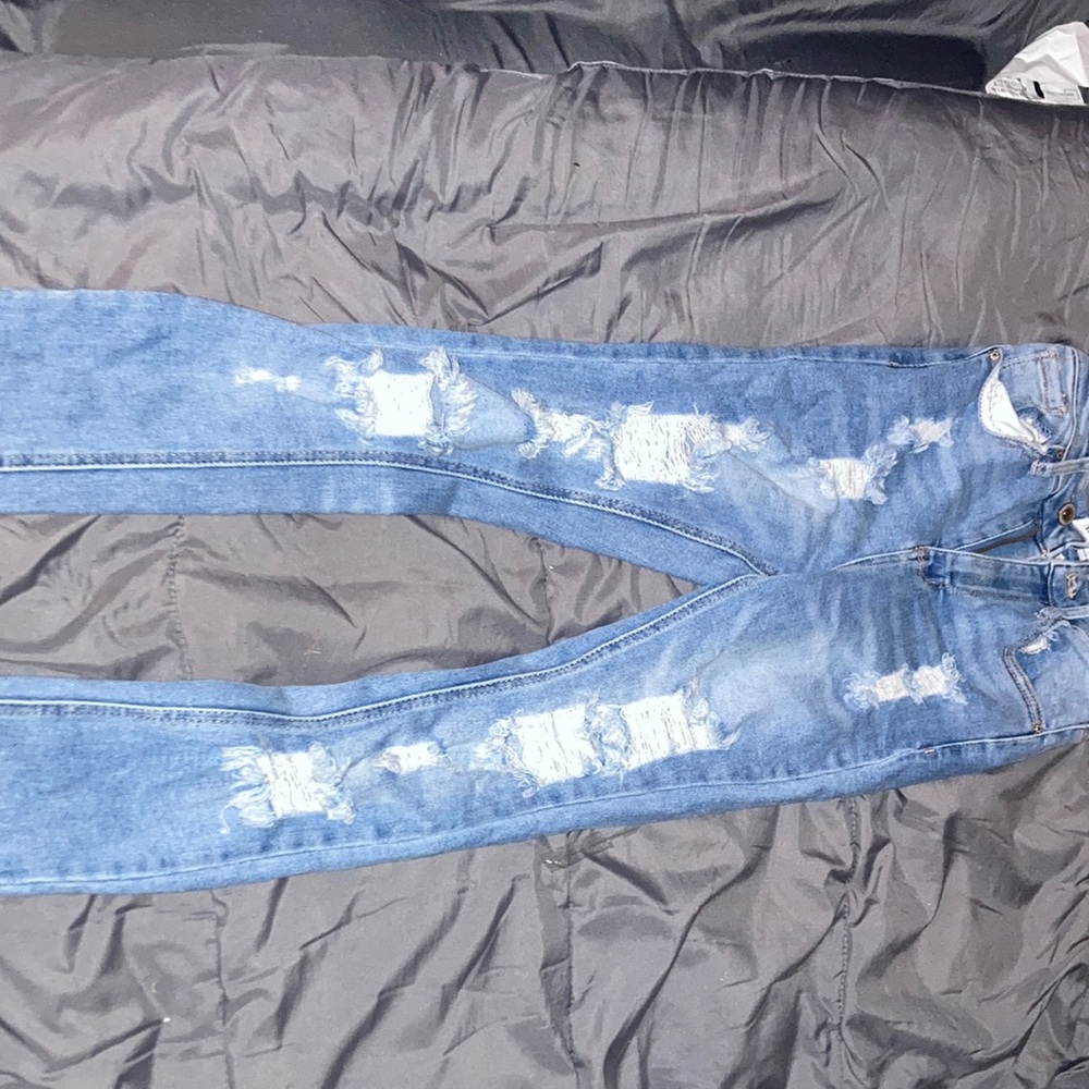 Ripped Skinny Wax Jeans